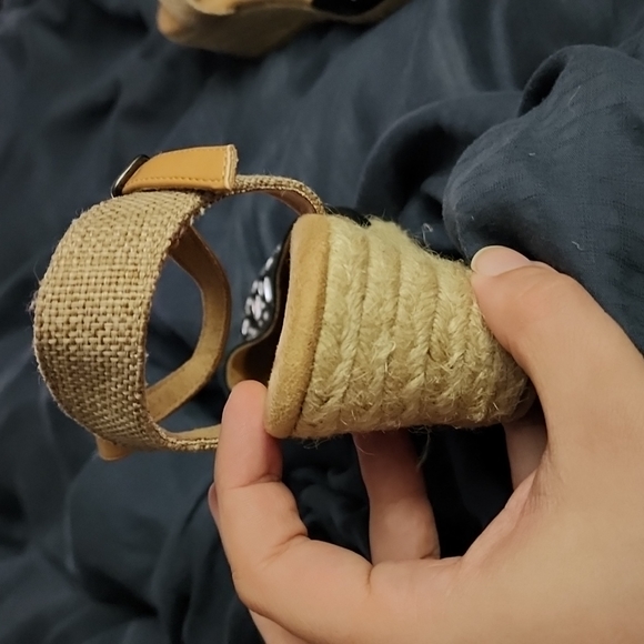 White Mountain Solar Black Espadrille Wedge Shoes - Picture 3 of 12